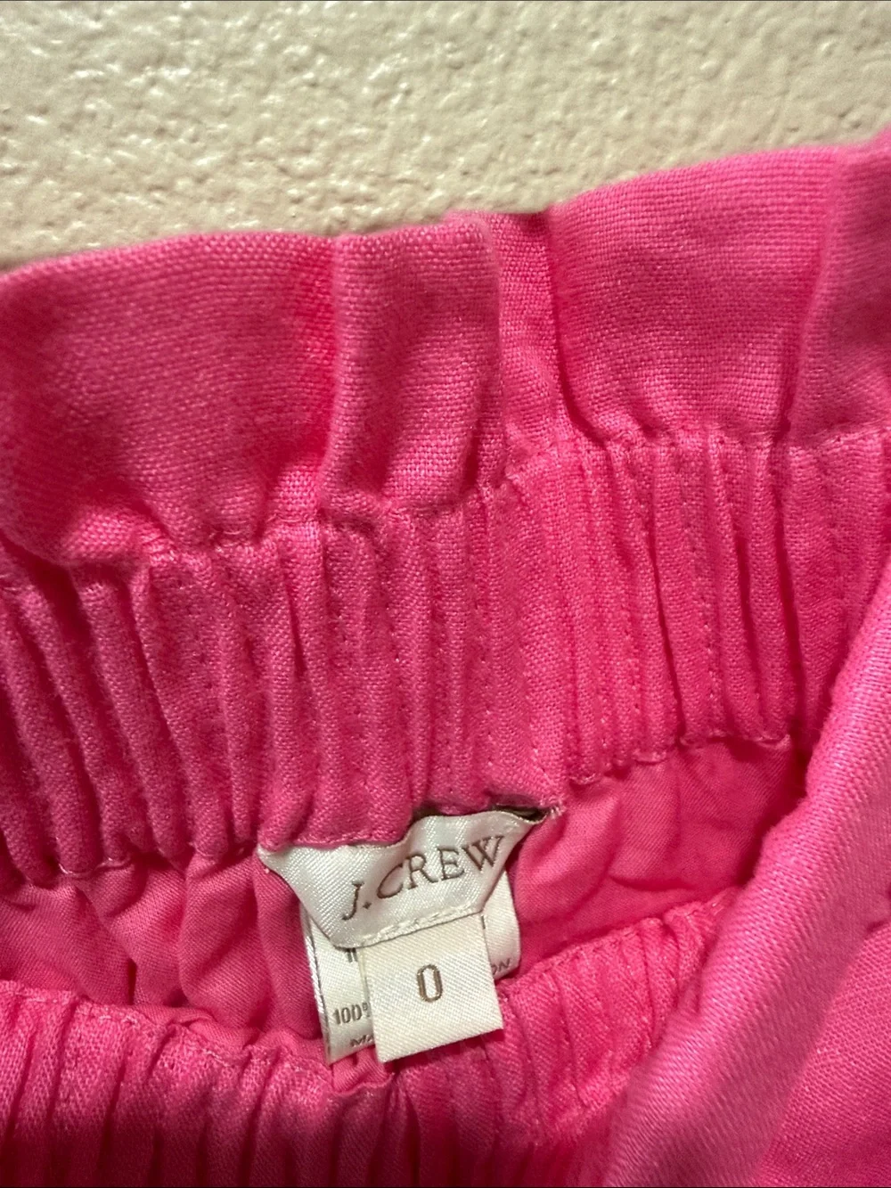J. Crew Bright Pink Elastic-Waist A-Line Skirt